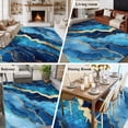thumbnail image 6 of Abstract Art Large Area Rugs 6x9 ft Water Ripple Blue Gradient Marbling Washable Rug Non Slip Indoor Carpet Absorbent Floor Mat for Living Room Bedroom Dining Room, 6 of 9