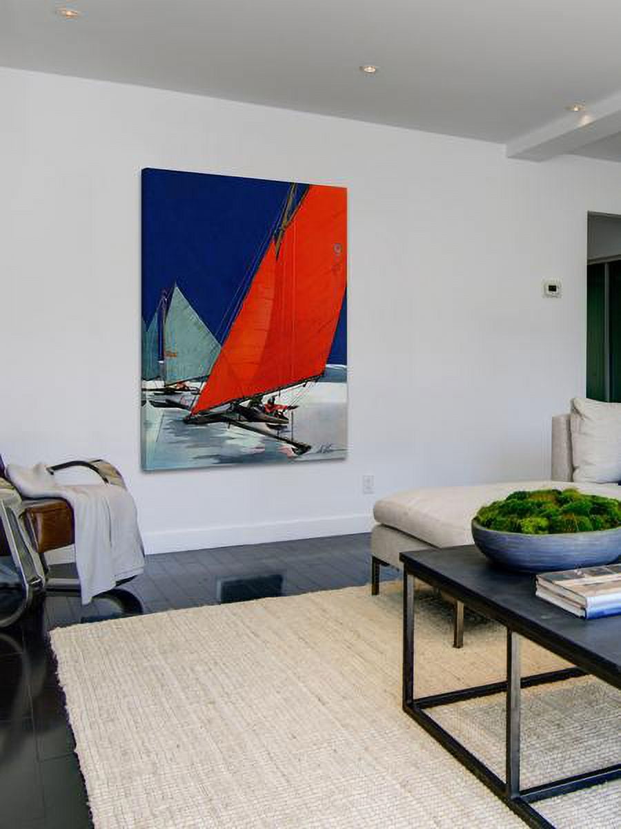 "Red Sail" Painting Print on Wrapped Canvas