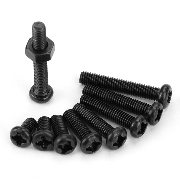 Tornillos Hexagonales 300 Piezas M3 Cabeza Plana De Acero Al Carbono Negro