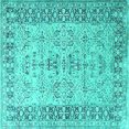 thumbnail image 1 of Ahgly Company Indoor Square Oriental Turquoise Blue Industrial Area Rugs, 4' Square, 1 of 4
