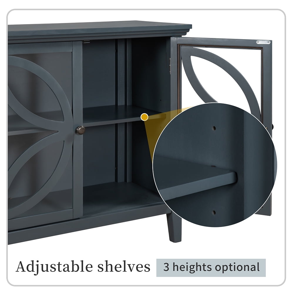Private Jungle Accent Storage Cabinet Wooden Cabinet with Decorative transparent Door,Modern Sideboard for Entryway, Living Room,32 Inch,Navy Blue Private Jungle Accent Storage Cabinet Wooden Cabinet with Decorative transparent Door,Modern Sideboard for Entryway, Living Room,32 Inch,Navy Blue