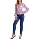 thumbnail image 2 of INSPIRAR CHIC Blusa Elegante de Manga Larga con Cuello Cuadrado y Fruncido Floral para Mujeres M Rosa, 2 of 6