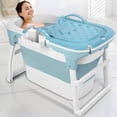 thumbnail image 3 of WETLA 39" Portable Folding Bathtub, Small Foldable Tub with Ergonomic Seat & Massage Roller, 3 of 8