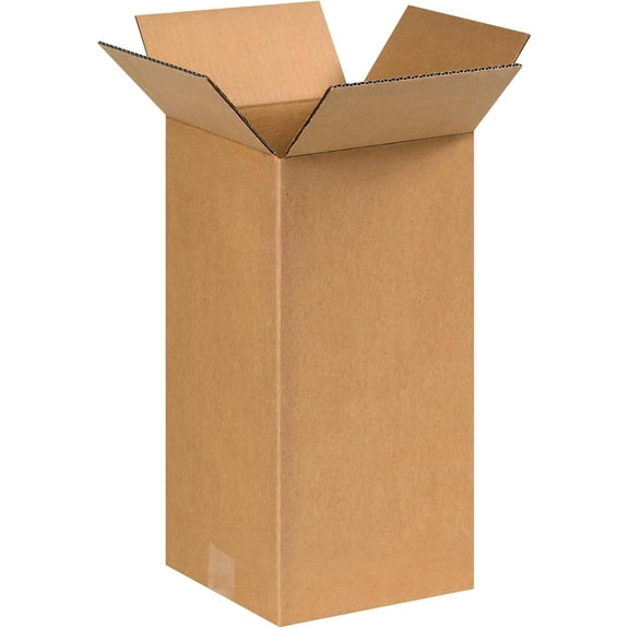 BOX USA 6x6x14 Tall Corrugated Boxes, Tall, 6L x 6W x 14H, Pack of 25 | Shipping, Packaging, Moving, Storage Box for Home or Business, Strong Wholesale Bulk Boxes