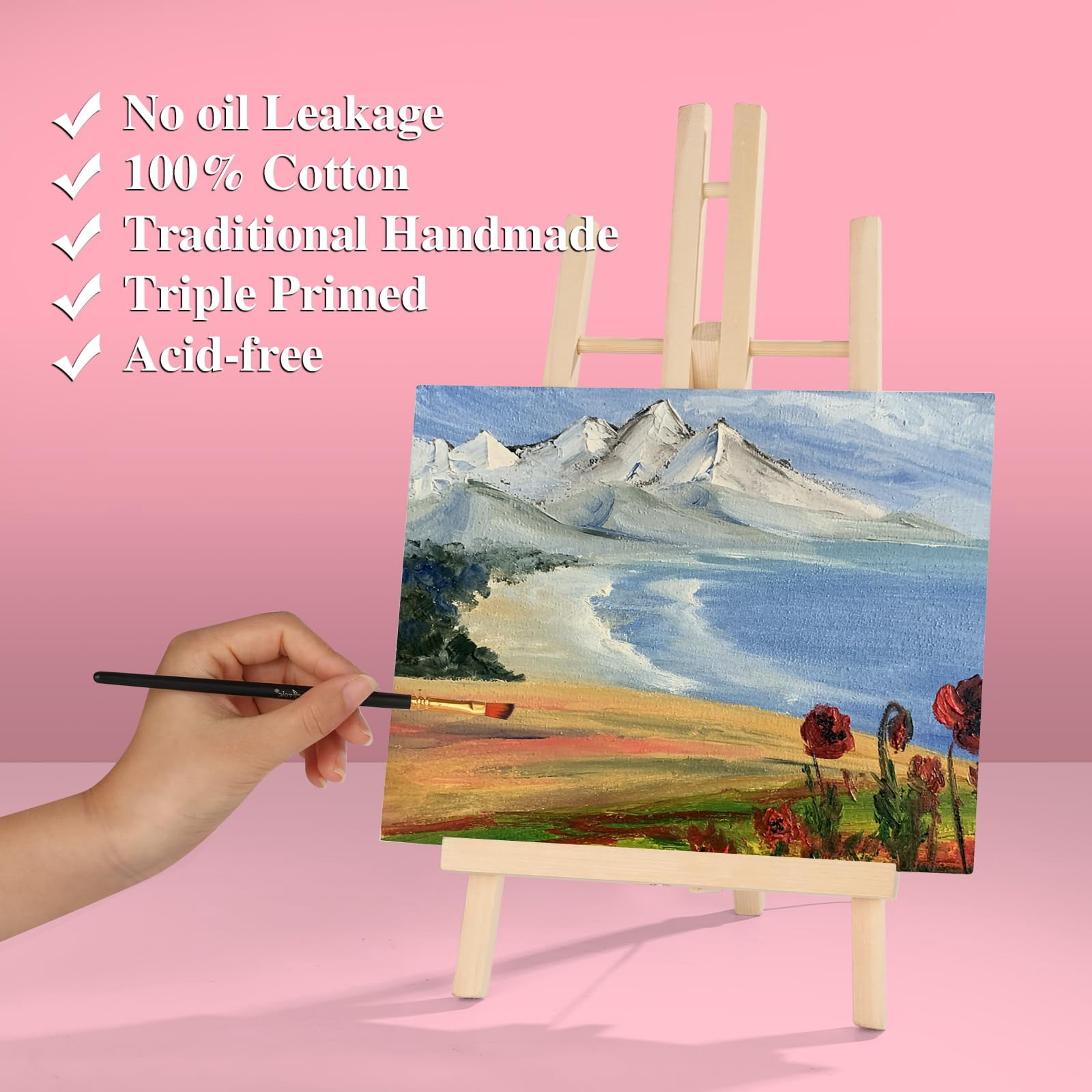 NAISHIER Canvases for Painting 8x10In, 15 Pack Blank Canvas Boards Bulk - Cotton Art Canvas for Oil, Acrylic & Watercolor Painting