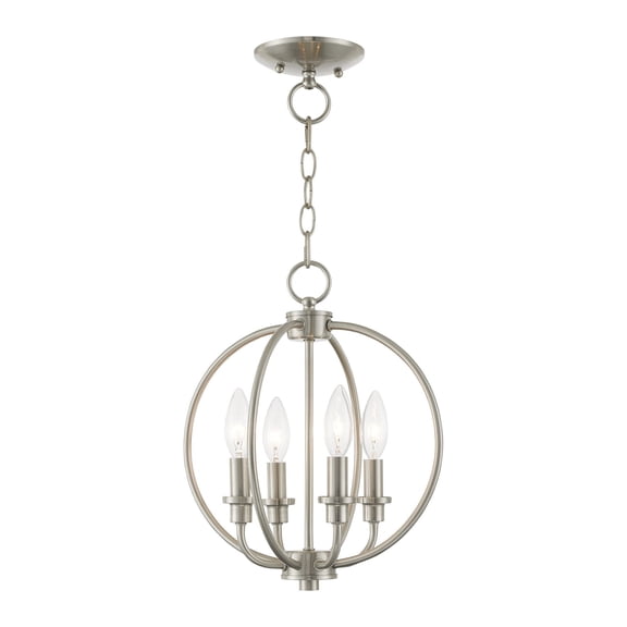 Livex Lighting Milania Convertible Ceiling Mount in Brushed Nickel