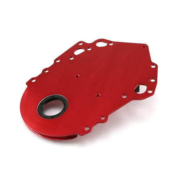 Speedmaster PCE265.1054 Compatible with Ford 302 351C Cleveland Red Aluminum Timing Cover with Seal