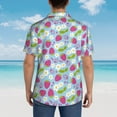 thumbnail image 6 of Haiem Strawberry And Flowers Printed Hawaiian Shirt for Men - Men’s Casual Beach Summer Shirts - Stretch Fabric with Modern Fit-Small, 6 of 9