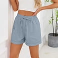 thumbnail image 6 of Shorts for Women 2026 Summer Elastic High Waist Drawstring Wide Leg Relaxed Fit Casual Shorts with Pockets, 6 of 10