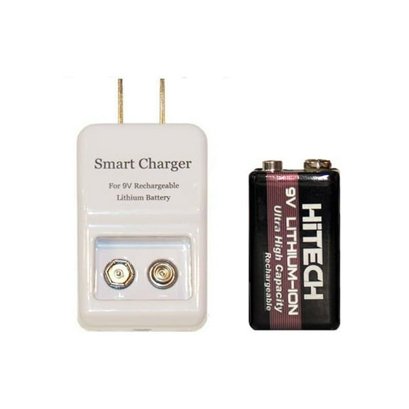 Single Bay 9 Volt Li-Ion / Li-Po Smart Charger   HiTech 9 Volt Lithium Ion Battery (600 mAh)