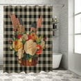 thumbnail image 4 of 4th of July Shower Curtain Plants Flowers Basket Patriotic Shower Curtains for Bathroom Decor Independence Day USA Flag Buffalo Check Vintage Bath Curtains Sets Waterproof Small Stall 36" x 72", 4 of 6