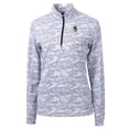 thumbnail image 2 of Women's Cutter & Buck Charcoal Michigan State Spartans Traverse Camo Print Stretch Quarter-Zip Pullover Top, 2 of 3