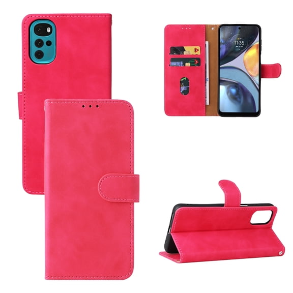 For Motorola Moto G22 Skin Feel Magnetic Buckle Calf Texture PU Phone Case