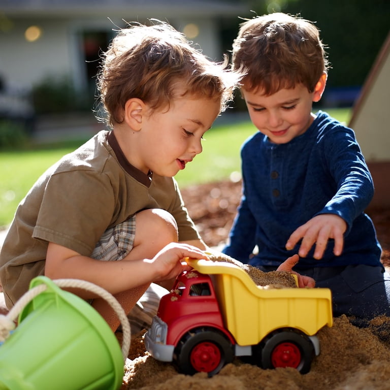 Green Toys Dump Truck, Yellow & Red Recycled Plastic photo 4