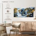 thumbnail image 5 of Elephant Stock Waterfall Landscape Wall Art - Horizontal Multi Panel Canvas - Living Room Wall Decor - Nature Multi Panel - White And Gold Decor - 26" x 12", 5 of 8