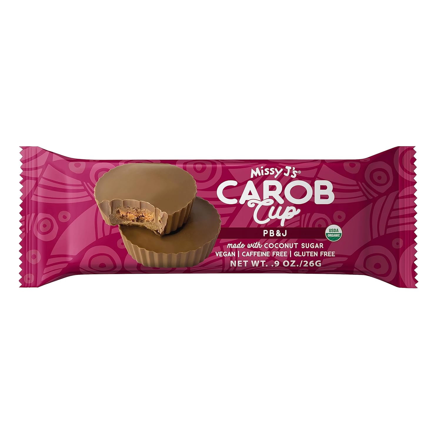 Missy J’s Organic Peanut Butter & Jelly Carob Cups 0.9 oz 12 Pack Gluten Free Healthy Snack
