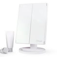 thumbnail image 3 of BESTOPE Trifold Makeup Vanity Mirror with Lights, 1X/2X/3X Magnification, 21 Led Lighted Mirror with Touch Screen Power,180° Adjustable Rotation,Dual Power Supply,Portable Trifold Mirror, 3 of 8