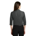 thumbnail image 2 of Port Authority Adult Female Women Plain 3/4-Sleeve Shirt Graphite X-Small, 2 of 4