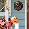thumbnail image 6 of BNNG Halloween Decorations Halloween Wreath Cute Ghost Pumpkin Bat Front Door Decorations Hanging Sign Wooden Front Door Hanger for Wall Indoor Home Decor, 12 inches, 6 of 6
