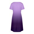 thumbnail image 5 of GaThRRgYP Women's Plus Size Summer Dresses,Women's Fashion Summer Gradient Short-sleeved V-neck Casual Dress Purple S, 5 of 8