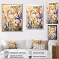 thumbnail image 4 of Designart "Serene Blooms: Beige And Blue Minimalist Irises I" Irises Floater Framed Wall Art Prints, 4 of 5