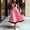 Pink, variant on Women's Sleeveless V-Neck Cocktail Dress – High Waist Flared A-Line Party Elegant Fit & Flare Mid Length Formal Dress Navy Blue,M