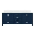 thumbnail image 3 of Jacques 80 in. W x 22 in. D Navy Blue Double Bath Vanity and White Quartz Top, 3 of 9