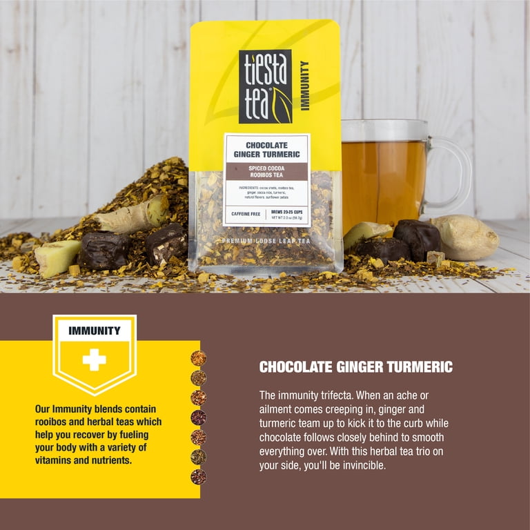 Tiesta Tea Chocolate Ginger Turmeric Herbal Tea, Loose Leaf, 25