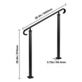 thumbnail image 4 of VEVOR Handrails for Outdoor Steps, 2-3 Step Adjustable Height, Carbon Steel Transitional Handrail with Installation Kit, Exterior Hand Railing for Steps, Concrete or Wooden Stairs, Porch, Matte Black, 4 of 9