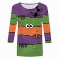 thumbnail image 4 of Godom Womens 3/4 Sleeve Shirts 2025 Fall Tunic Tops Crewneck Blouses Halloween Print, 4 of 6