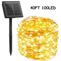 40ft Waterproof Solar String Lights Outdoor 100 LED 8 Modes Warm White,Outdoor Solar Lights 40ft String 100 LED Waterproof 8 Modes Garden Patio Decor