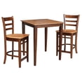 thumbnail image 3 of 30" x 30" Solid Wood Counter Height Table in Cinnamon/Espresso & 2 Stools, 3 of 4