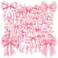 thumbnail image 3 of 35pcs-50pcs Pink Ribbon Stickers Kids Decorative Stickers Bow DIY Stickers for Suitcase Phone Laptop, 3 of 9