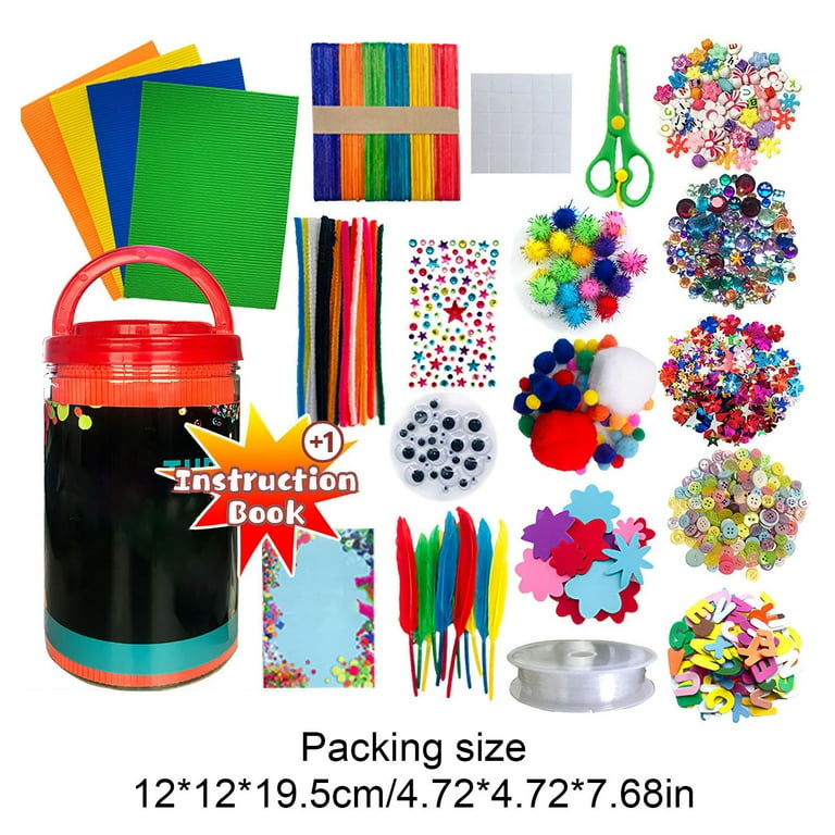 Arts and Crafts Supplies for Kids - Craft Art Supply Kit for Toddlers Age 4  5 6 7 8 9 - All in One D.I.Y. Crafting School Kindergarten Homeschool Supplies  Arts Set Christmas Crafts for Kids