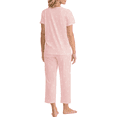 thumbnail image 5 of UVN Womens Pajama Sets Short Sleeve Button Down Tops and Capri Pants 2 Piece Outfit Soft Pjs Sleepwear Loungewear with Pockets, 5 of 9
