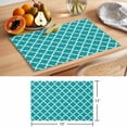 thumbnail image 6 of Teal Morocco Placemats Set of 4 Ethnic Boho Minimalist Abstract Geometric Place Mats Indoor Wipeable Table Mats Washable Cloth Dining Table Placemats for Kitchen Holiday Party Home Decor 13x19 Inch, 6 of 9