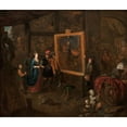 thumbnail image 2 of Balthasar Van Den Bossche 23x20 Black Ornate Framed Double Matted Museum Art Print Titled: Atelier of a Painter (circa 1713), 2 of 5