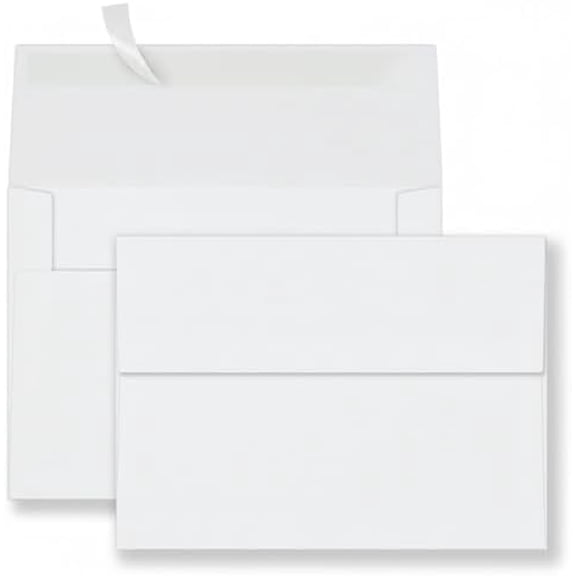 100 Pack A4 Envelopes,4x6 White Envelopes,Self Seal for Invitations, Weddings, Baby Shower, Photos, Postcards, Greeting Cards, Mailing$$Office