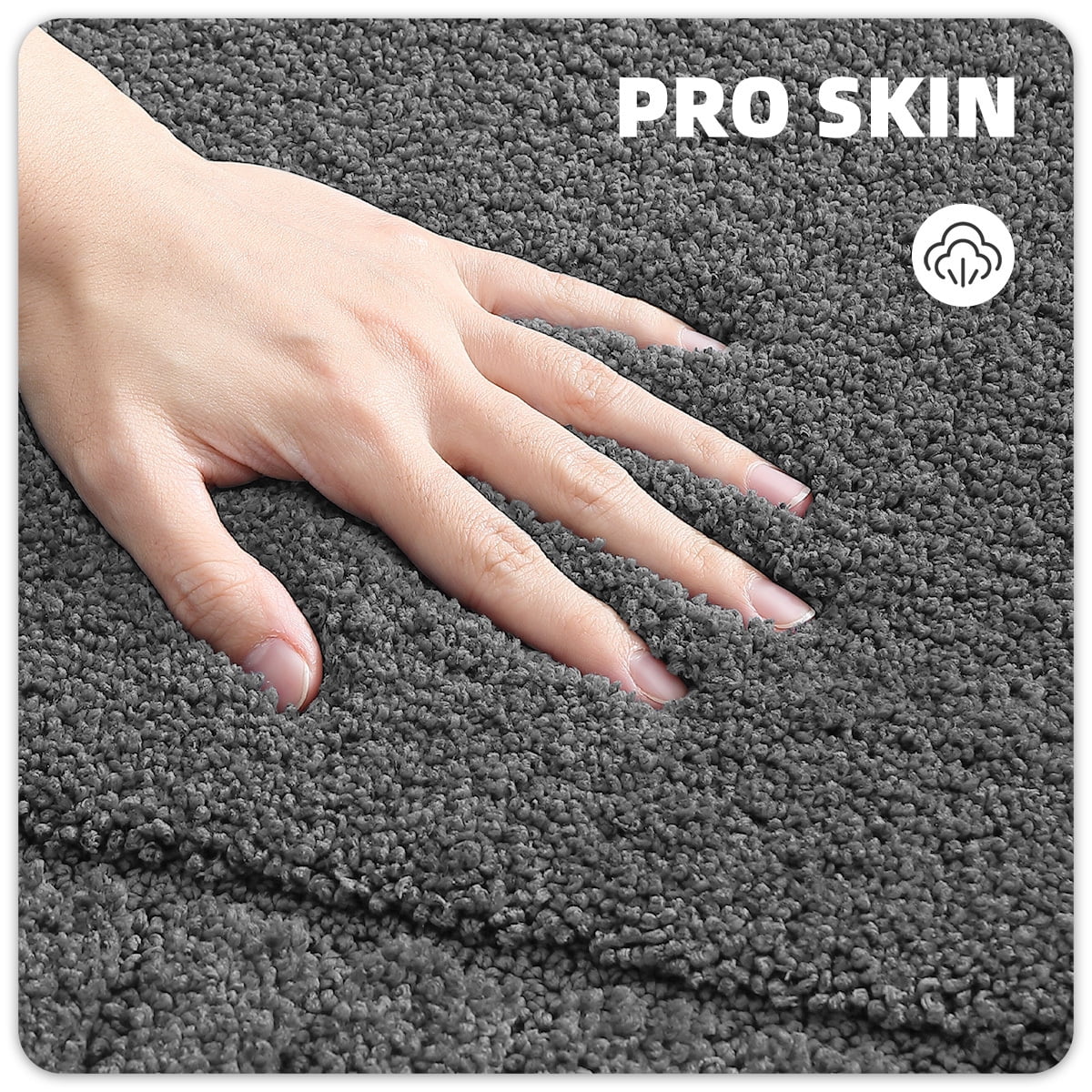 PABUBE Bathroom Rugs 20"x32", Absorbent Bath Mats Rugs for Bathroom Floor Non Slip Non Skid, Soft Shag Microfiber Machine Washable Shower Bath Mat for Bathroom Decor, Dark Gray