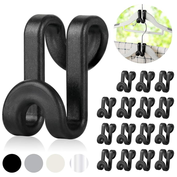 Clothes Hanger Connectors - 60 Pcs Multi-Level Cascading Hooks, Heavy Duty Plastic Mini Hooks for Space Saver Closet Organizer