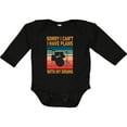 thumbnail image 3 of Inktastic Drummer Funny Retro Plans With My Drums Boys or Girls Long Sleeve Baby Bodysuit, 3 of 5