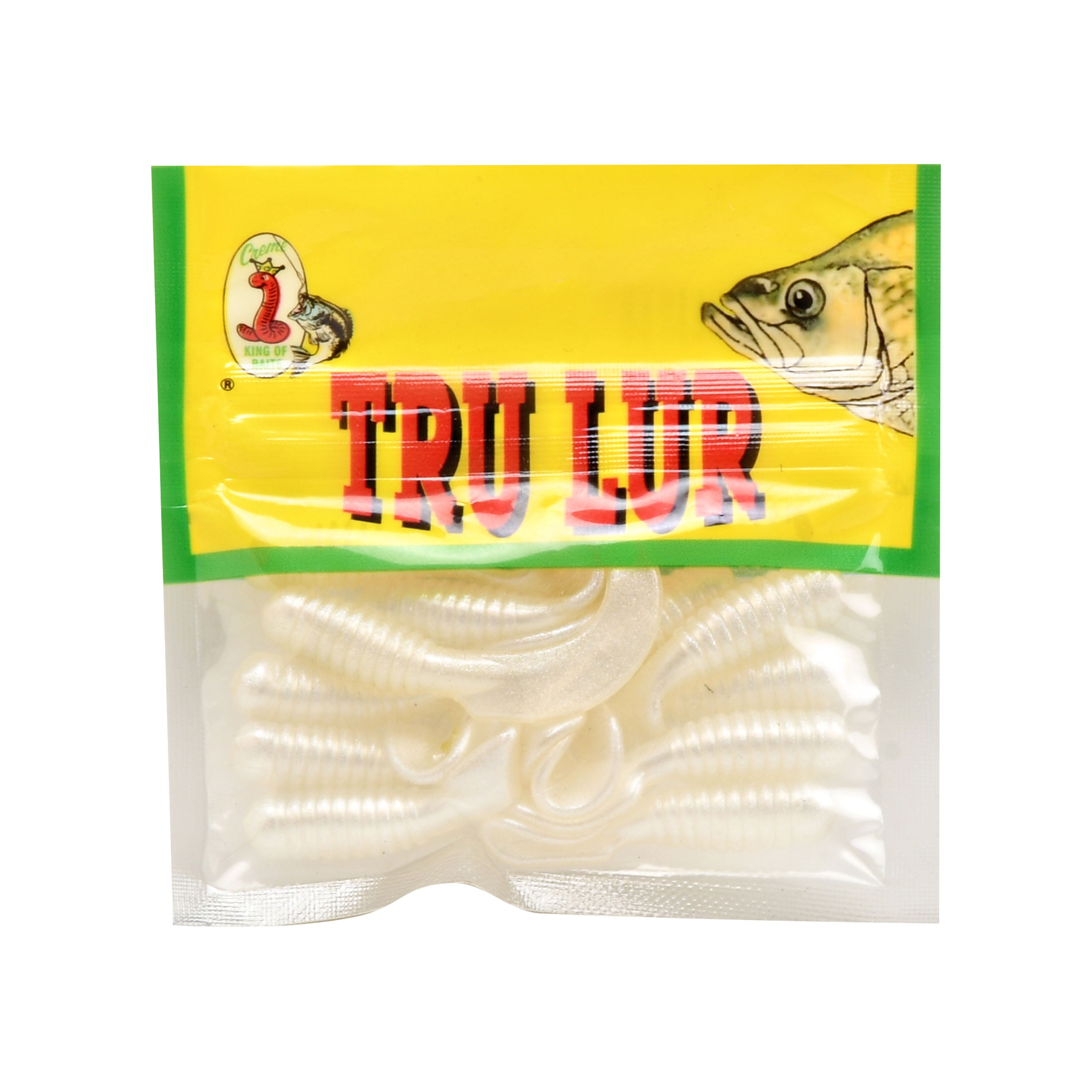 (6 pack) Creme 2" Curl Tail Grub Lure, White