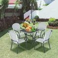 thumbnail image 2 of Patiojoy Outdoor 4 PCS Iron Dining Chairs Patio Stackable Arm Chair for Balcony Backyard Poolside, 2 of 7