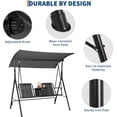 thumbnail image 4 of Silla Swing para Exteriores de 2 Plazas para Jardín, Balcón, Junto a la Piscina O Terraza – Toldo Ajustable, Respaldo Reclinable, Mesa Giratoria, Portavasos, Bolsa Aislada, 4 of 8