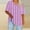Hot Pink, variant on QUNYINEY Shirts for Women V Neck Short Sleeve Striped Casual Tops Loose Plus Size Pullover T-Shirts