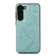 thumbnail image 6 of Compatible with Galaxy S22 Case Wallet with Card Holder,Embossed Butterfly Pattern PU Leather Double Magnetic Buttons Flip Shockproof Protective Cover for Samsung Galaxy S22, Mint Green, 6 of 9