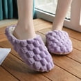thumbnail image 2 of Vedolay Fuzzy Slippers Women Memory Foam Closed Toe Scuff Indoor Outdoor House Shoes Purple,39, 2 of 5