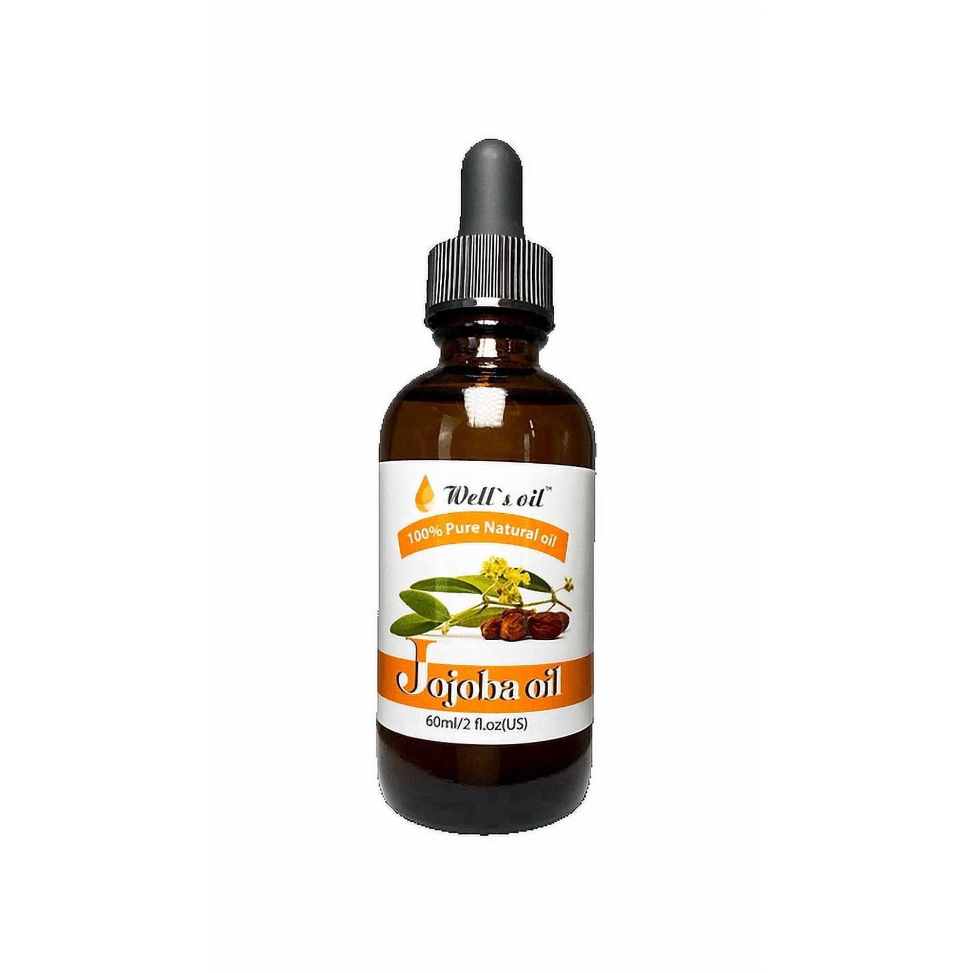 Well’s Oil Jojoba Oil | 2 fl oz | 100% Pure Jojoba Seed Oil | Lightweight Moisturizing Care | For Hair & Skin | 59 mL