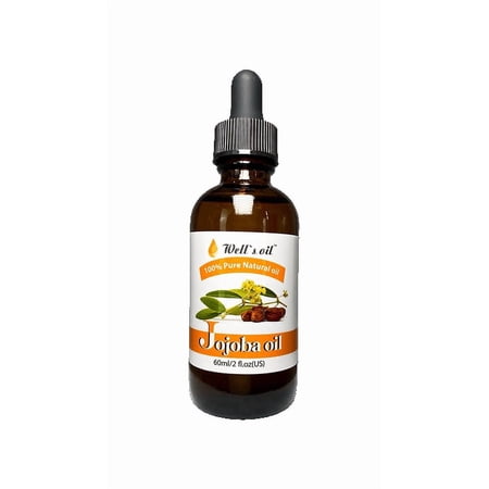Well’s Oil Jojoba Oil | 2 fl oz | 100% Pure Jojoba Seed Oil | Lightweight Moisturizing Care | For Hair & Skin | 59 mL