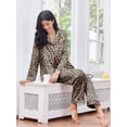 thumbnail image 3 of Ekouaer 2 Pack Satin Pajamas Set for Women Classic Button Down Silk Pjs Set Soft Sleepwear, 3 of 6